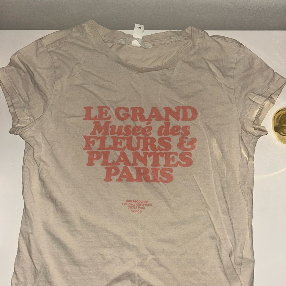 H&M Beige Tee with Red Print